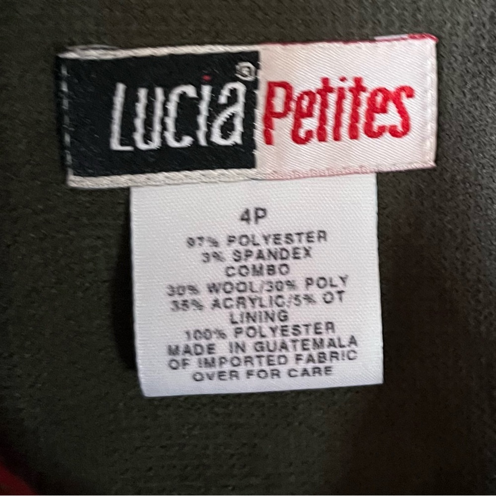 Vintage Lucia Plaid Wool and Corduroy Suit in Red & Olive size 4P - Picture 16 of 16
